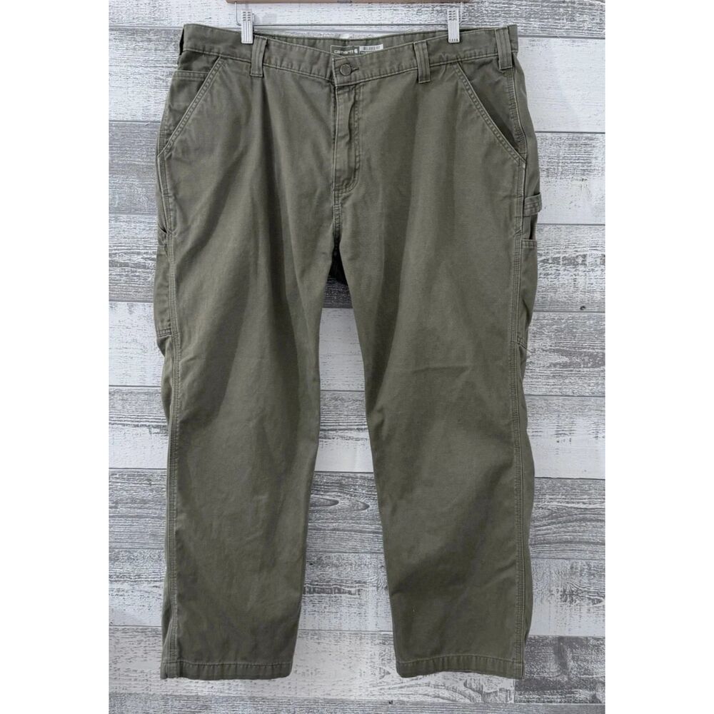 Carhartt Relaxed Fit Twill Utility Cargo Work Pants Green Men's 42x30